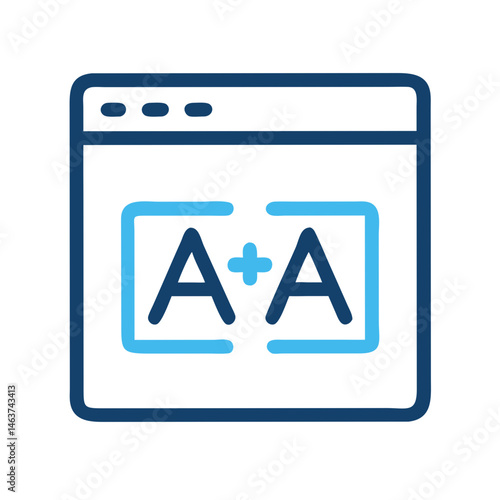 Web Browser with "Aa" Icon Representing Language Settings and Text Preferences