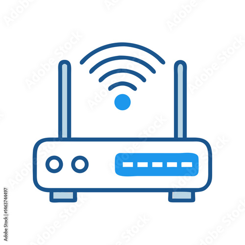 Wireless Router Device Icon Representing Internet Signal and Network Connectivity