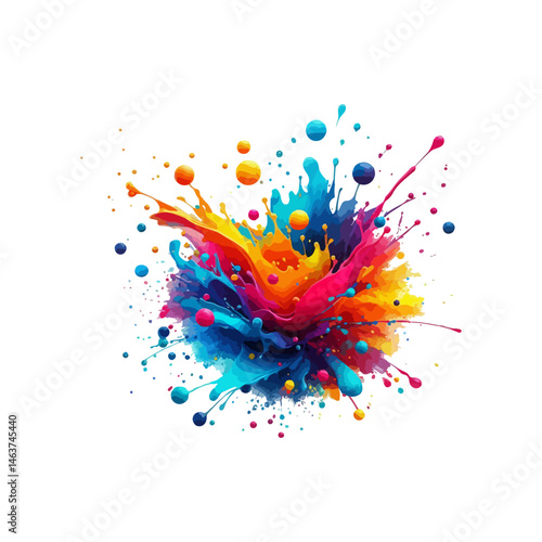 Vibrant splash of paint creating dynamic energy in abstract art composition