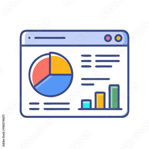 Dashboard with Pie Chart Icon Representing Data Visualization and Analytics Overview
