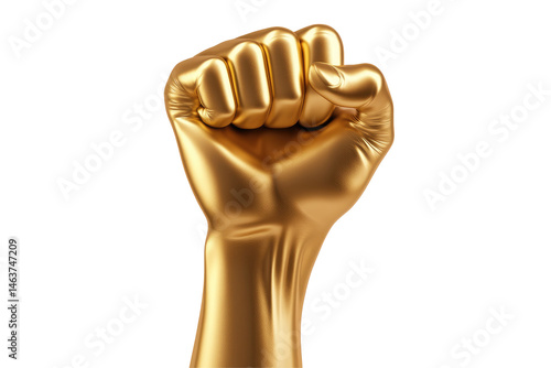 Gold fist raised in protest