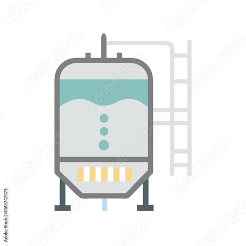 Fermentation Tank Icon Representing Wine Production and Industrial Winemaking Process