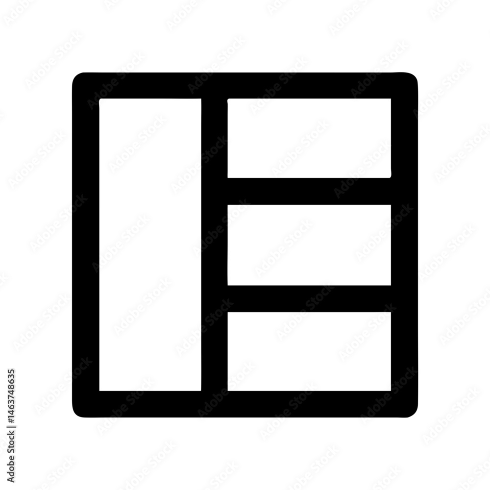 Grid Layout Template Icon Representing Content Arrangement and Structured Design Grid Layout Template Icon Representing Content Arrangement and Structured Design