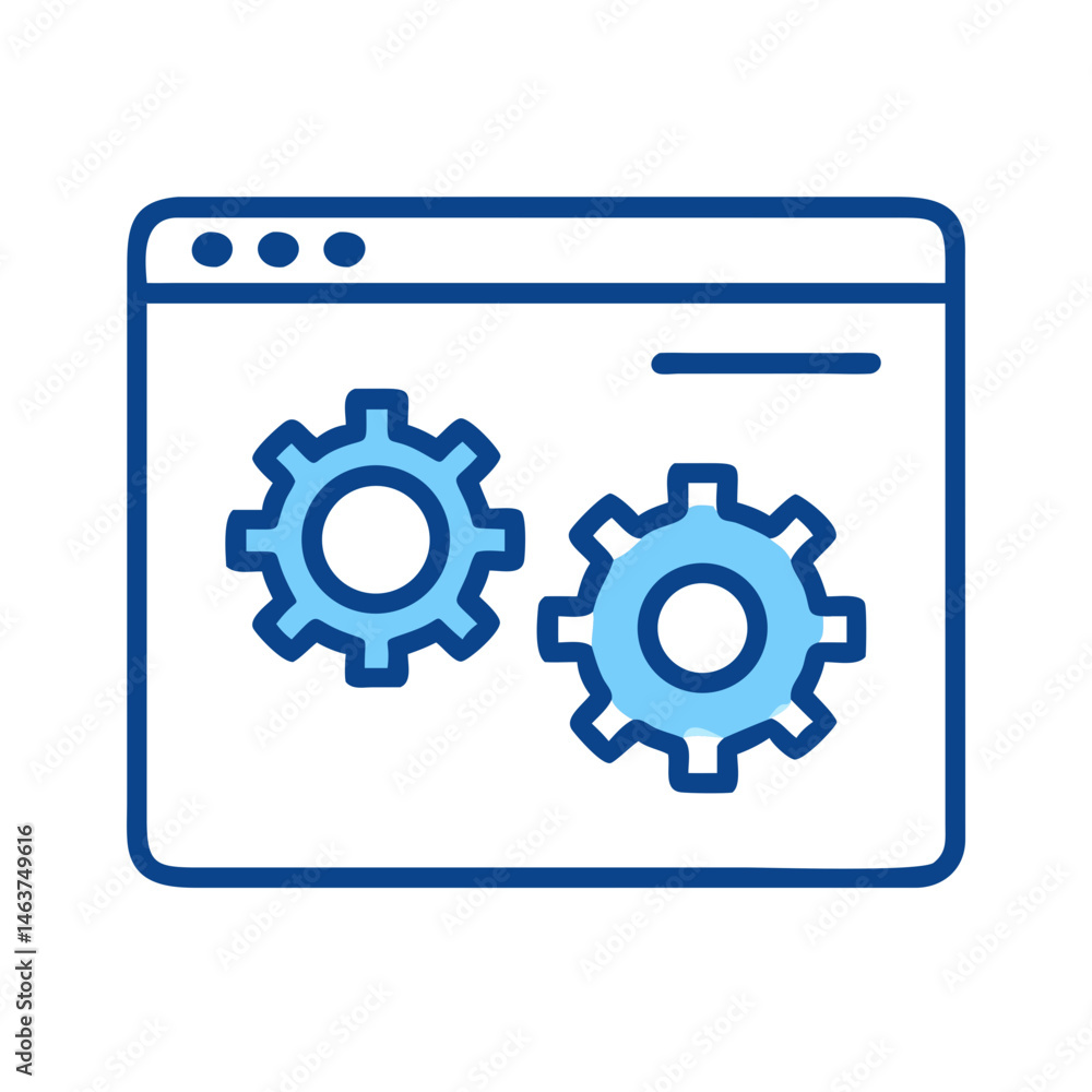 Interface with Gear Icon Representing Design Settings and Configuration Tools Interface with Gear Icon Representing Design Settings and Configuration Tools