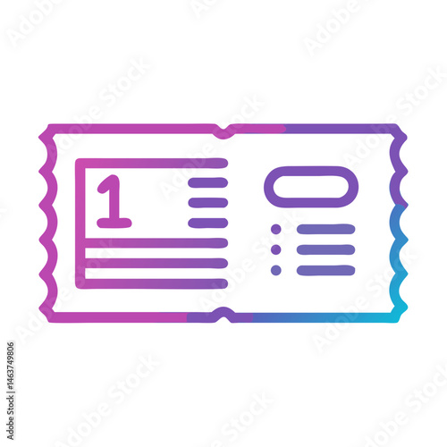 Numbered Ticket Icon Representing Print Registration and Sequential Tracking