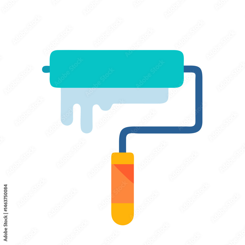 Paint Roller Tool Icon Representing Background Fill and Surface Coverage Paint Roller Tool Icon Representing Background Fill and Surface Coverage