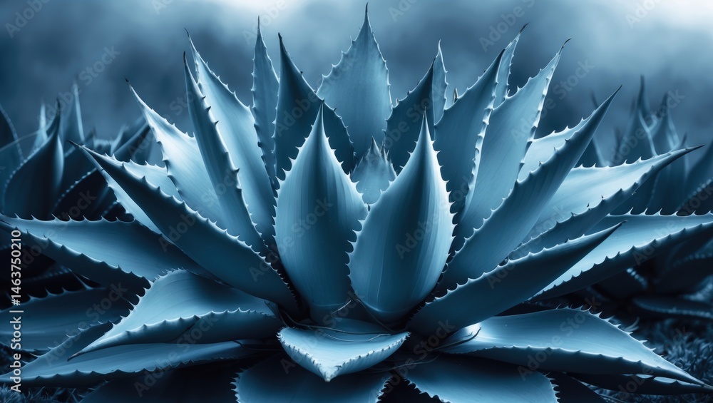 Natural floral pattern featuring agave plant and succulent design