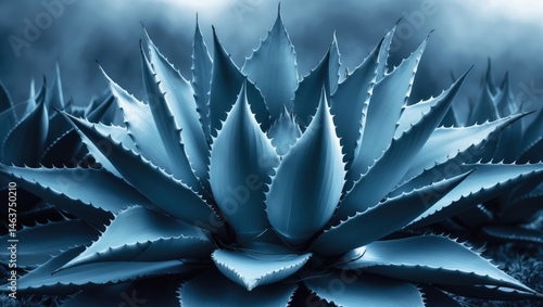 Obraz na płótnie Natural floral pattern featuring agave plant and succulent design w salonie