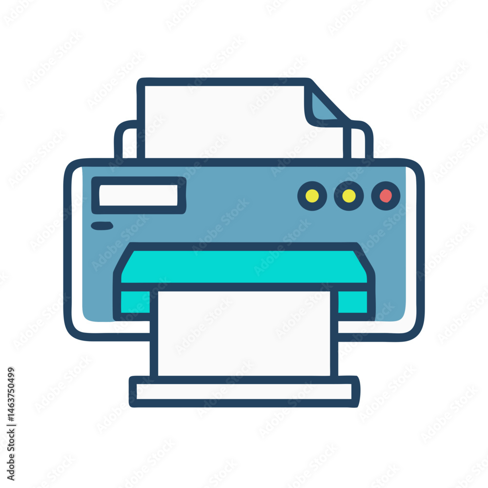 Printing Machine Icon Representing Inkjet or Digital Printing Technology Printing Machine Icon Representing Inkjet or Digital Printing Technology