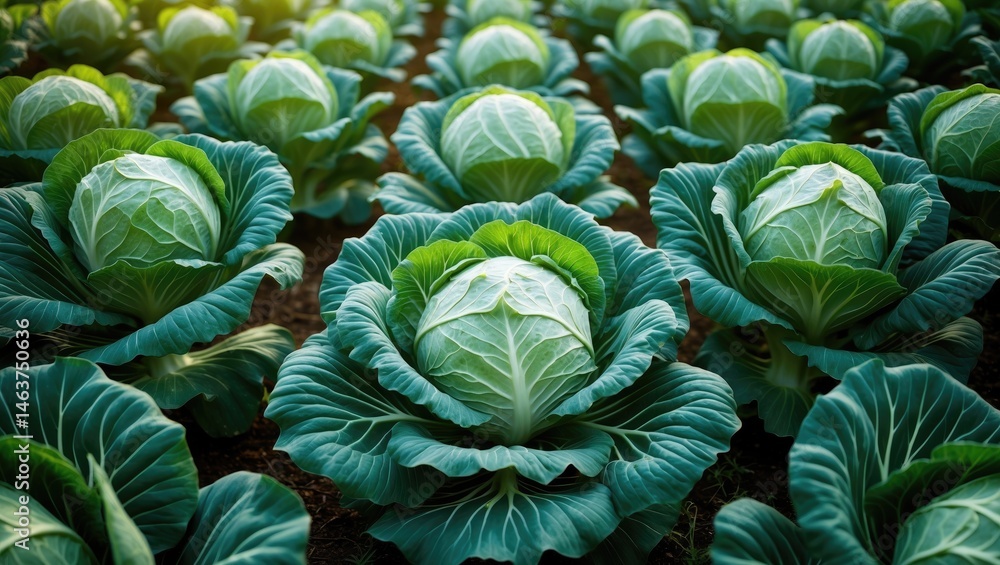 White cabbage head in the agricultural field during autumn morning White cabbage head in the agricultural field during autumn morning