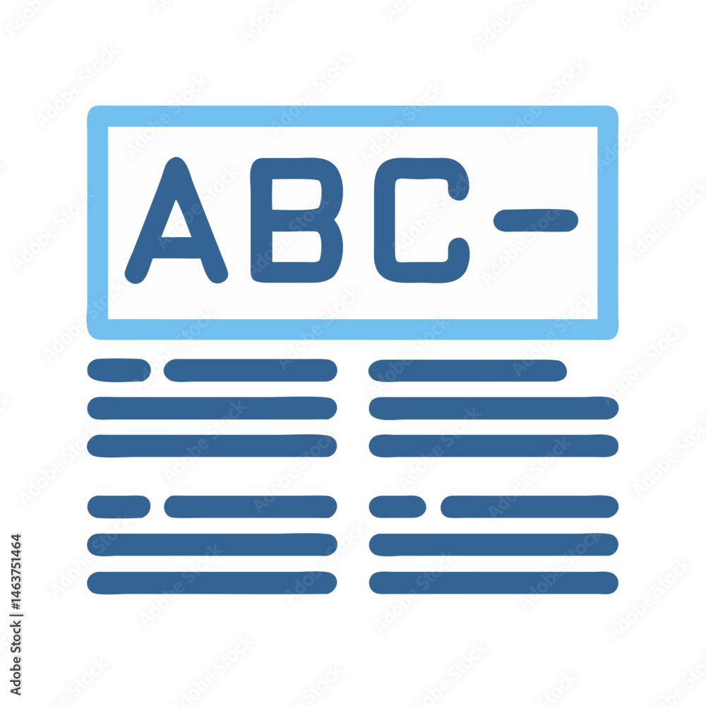Typography Layout with Guides Icon Representing Font Design and Text Alignment Typography Layout with Guides Icon Representing Font Design and Text Alignment