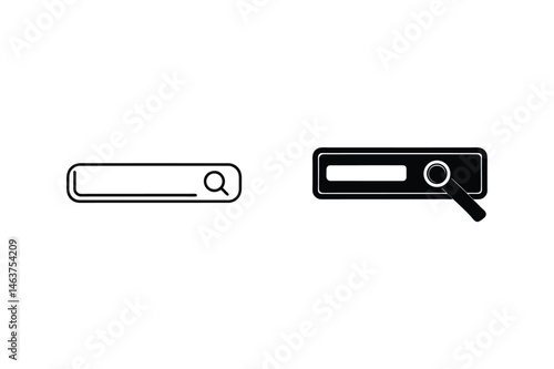 Minimalist search bar icons in two different styles against a plain white background