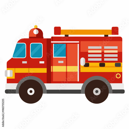 fire truck isolated on white