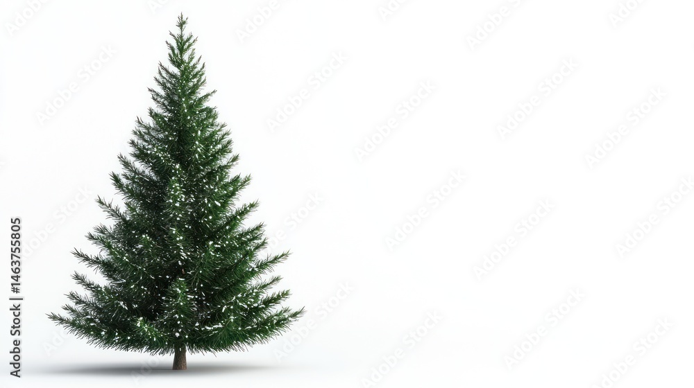 Obraz premium Christmas tree, snowy, isolated