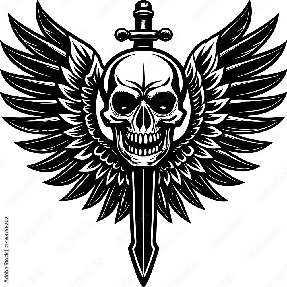 Obraz premium skull with wings