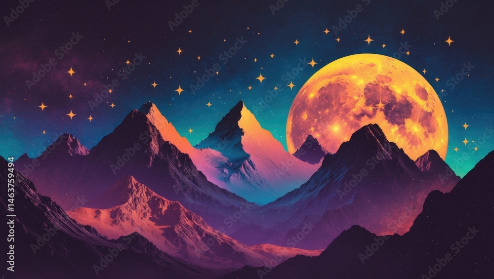 Obraz premium Night sky filled with small stars and cosmic elements