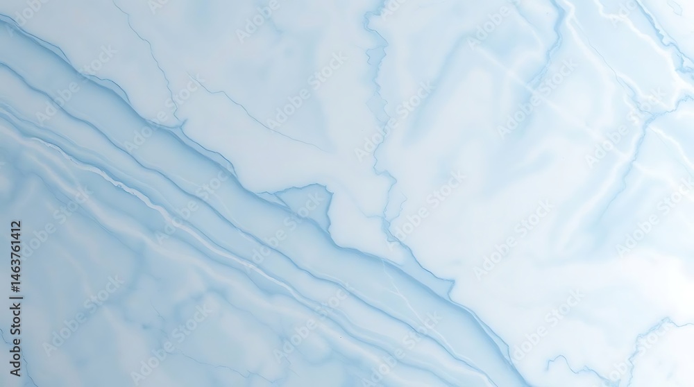 Obraz premium Sky Blue Marble Texture with White and Dark Veins – Smooth Abstract Stone Pattern for Interiors and Digital Backgrounds