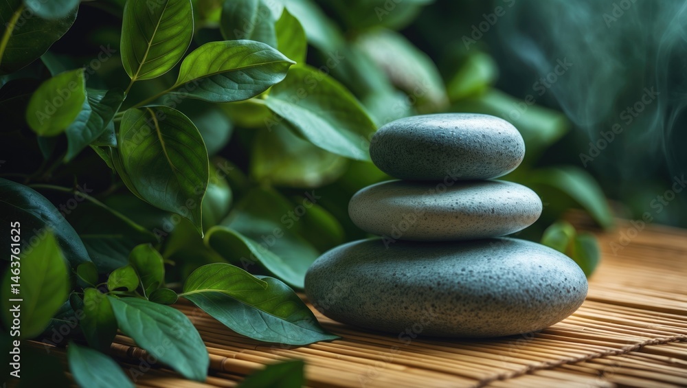 Fototapeta premium Relaxing spa scene with zen stones and pebble therapy