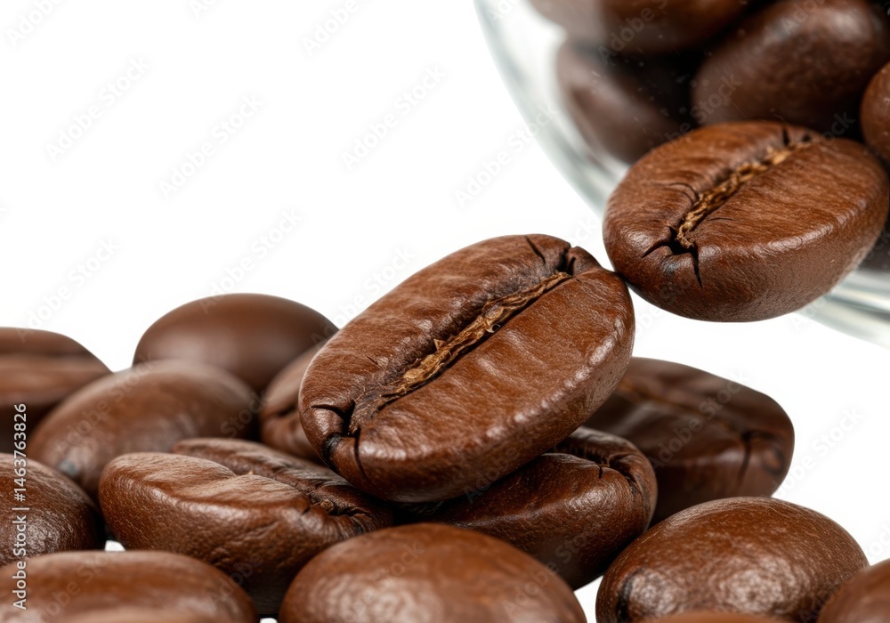 Roasted aroma coffee beans background for cafe and beverage shop Roasted aroma coffee beans background for cafe and beverage shop