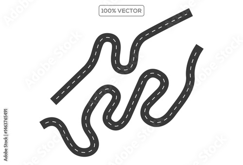 Bending roads vector set template illustration vector logo