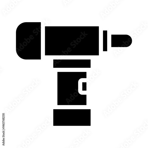 Black and white otoscope icon representing medical device for healthcare