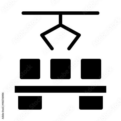 Automated cargo handling illustration, logistics process in action graphic