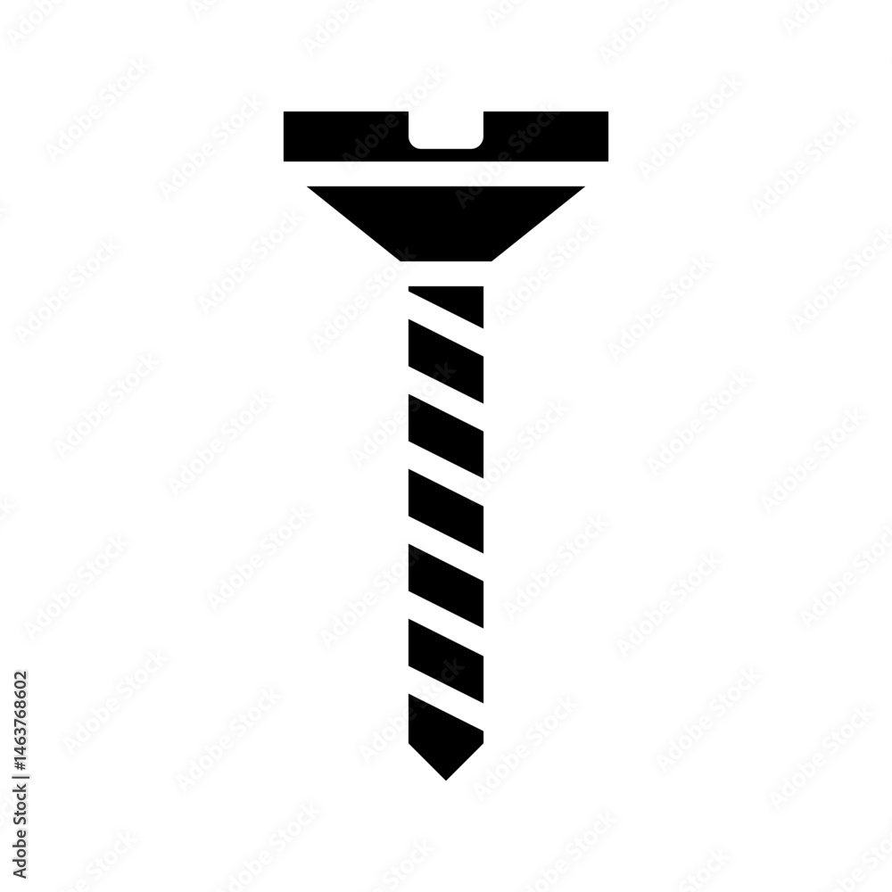 Isolated construction screw illustration providing precision fastening and detail Isolated construction screw illustration providing precision fastening and detail