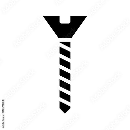 Stylized screw illustration depicting fastening with minimalist design aesthetic
