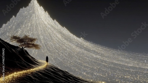 Obraz na płótnie A mysterious star wanderer journeys across a cosmic landscape, surrounded by stars, galaxies, and celestial bodies, exploring the vastness of space with a sense of adventure and wonder. w salonie