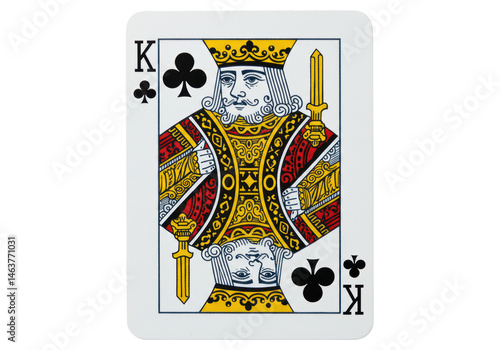Isolated King of Clubs Playing Card Isolated on White