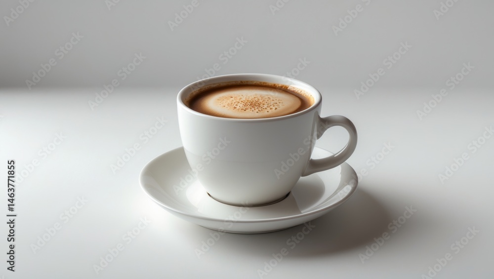 Isolated coffee mug featuring espresso and cappuccino on a clean white surface Isolated coffee mug featuring espresso and cappuccino on a clean white surface