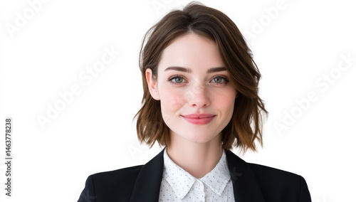 Confident young woman in business attire.