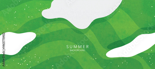 Abstract landscape background vector. Panorama view wallpaper in minimal design with cloud, mountain. Illustration for print, interior, wall art, decoration, cover, banner.