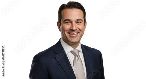 Isolated Formal Portrait of a Smiling Businessman in Suit