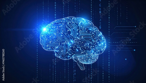 Exploring neural networks brain simulation technology digital environment infographic futuristic viewpoint innovation concept