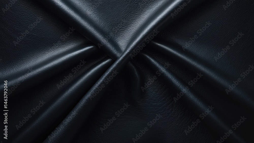 Fototapeta premium Zoomed-in image of black leather texture and setting