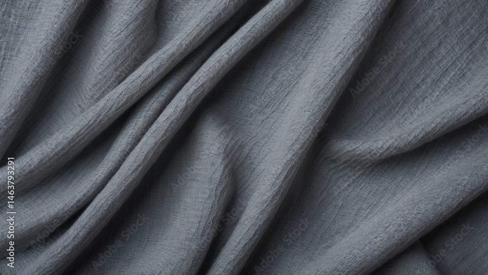 Fototapeta premium Textured gray fabric with cotton weave design