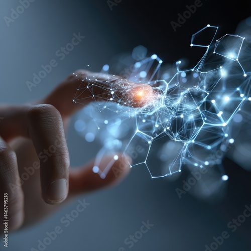 Innovative technology demonstration virtual space digital interaction futuristic environment close-up view concept of connectivity