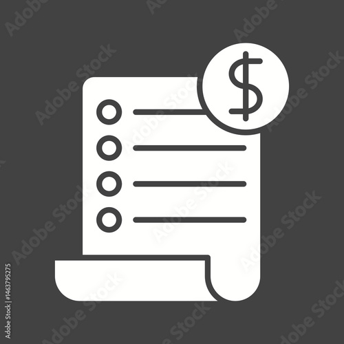 Bill icon vector image. Suitable for mobile apps, web apps and print media.