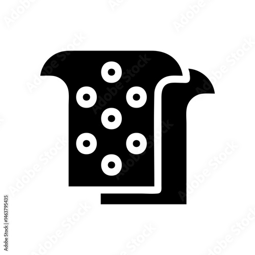 Abstract representation of seeded bread slices offering breakfast choice