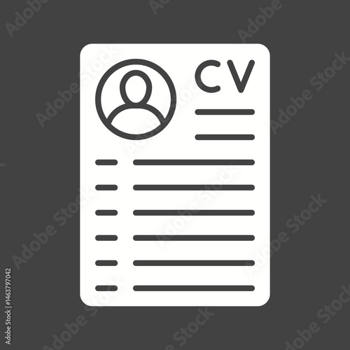CV icon vector image. Suitable for mobile apps, web apps and print media.