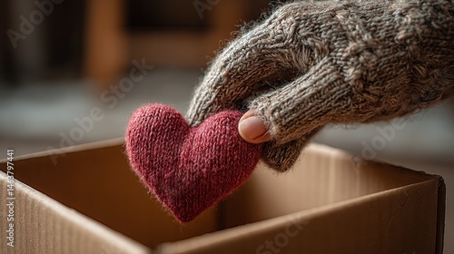 Place the heart-shaped symbol into the donation box with one hand. Every small donation can bring about significant change, supporting social causes and spreading love.