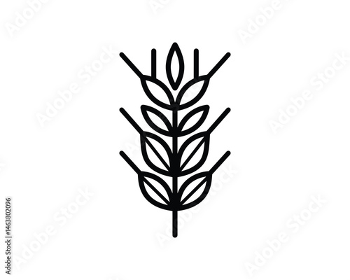 Wheat stalk grain harvest agriculture icon simple outline