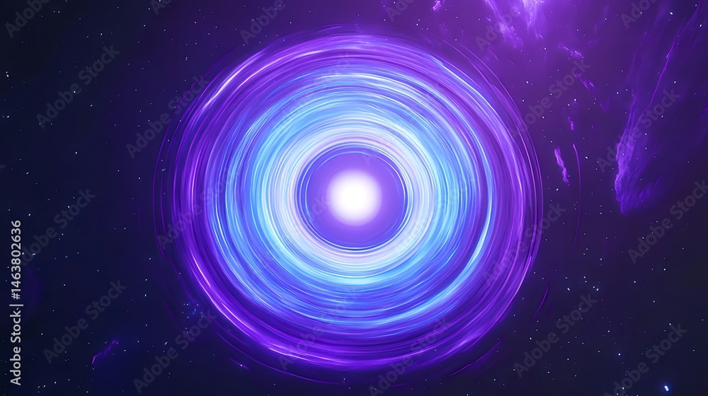 紫と青色の渦巻く星雲が背景に輝く宇宙空間の抽象的なビジュアル 紫と青色の渦巻く星雲が背景に輝く宇宙空間の抽象的なビジュアル