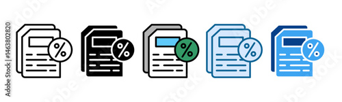 Tax Document Icon Set Multiple Style Collection
