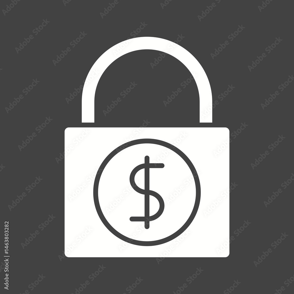 Money Locked icon vector image. Suitable for mobile apps, web apps and print media. Money Locked icon vector image. Suitable for mobile apps, web apps and print media.