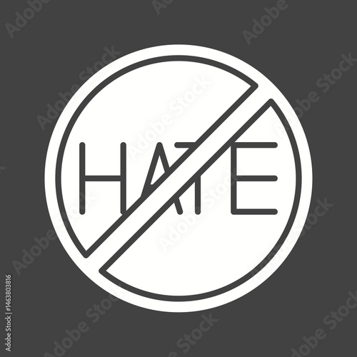 No Hate icon vector image. Suitable for mobile apps, web apps and print media.
