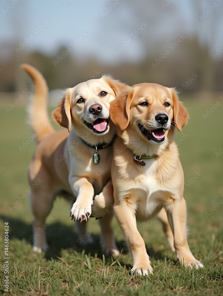 chiens qui jouent