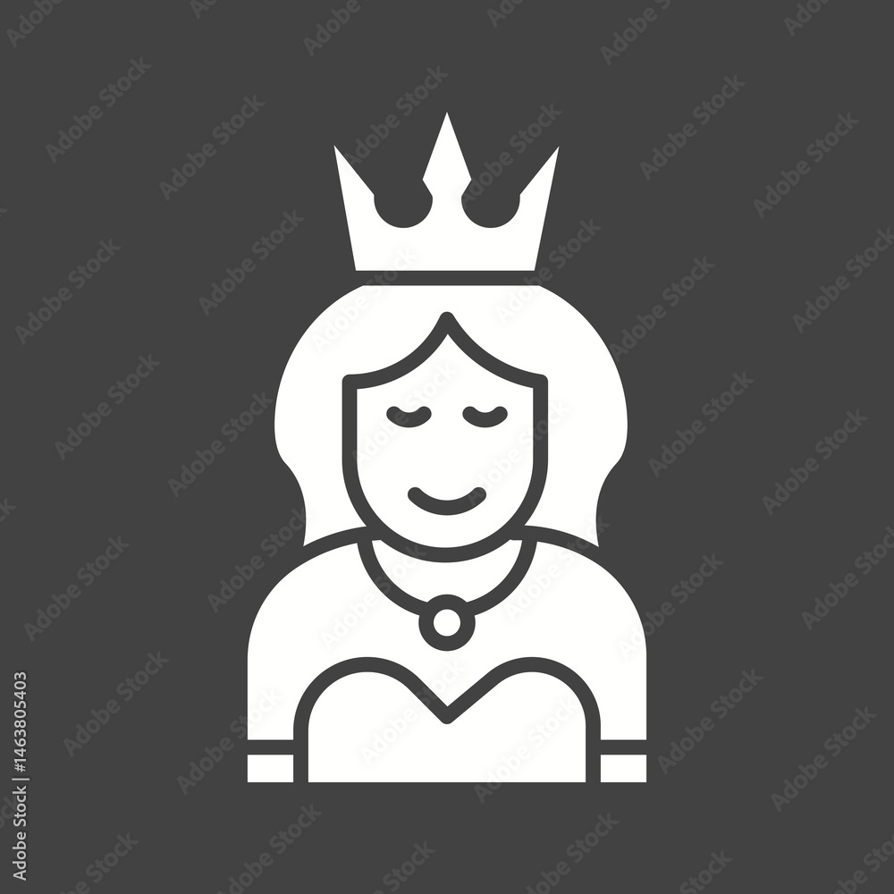Obraz premium Princess icon vector image. Suitable for mobile apps, web apps and print media.