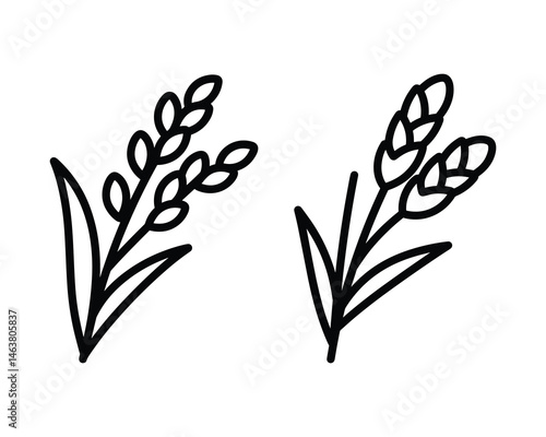 Simple wheat sheaf icon for natural food and agriculture themes